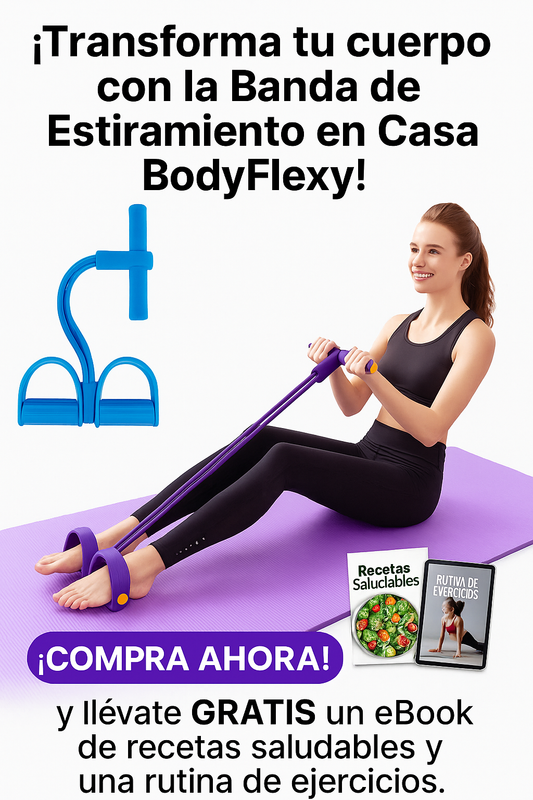 Banda de Estiramiento en Casa, Lleva GRATIS video de ejercicios y un Ebook con recetas saludables- ENVÍO GRATIS