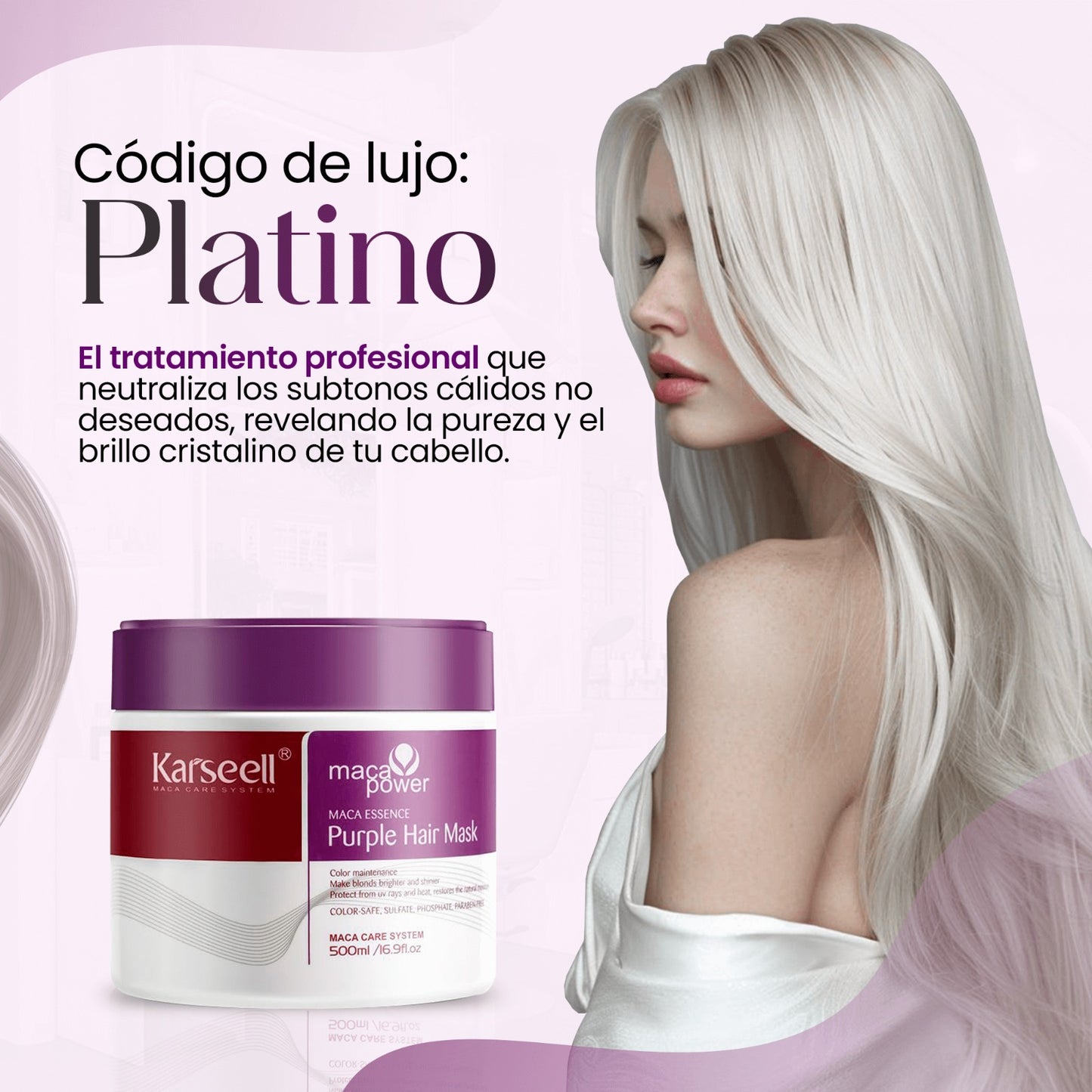 KARSEELL COLLAGEN PURPLE 500M; Matiza y nutre tu cabello en minutos solo desde casa