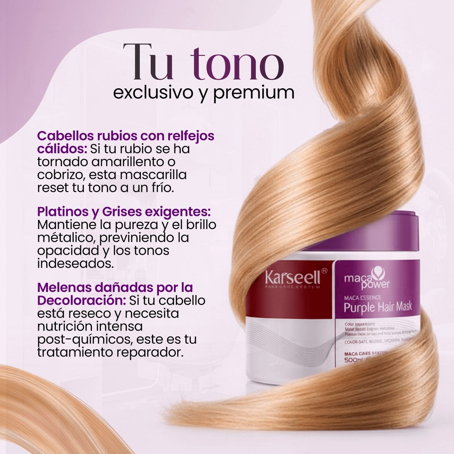 KARSEELL COLLAGEN PURPLE 500M; Matiza y nutre tu cabello en minutos solo desde casa